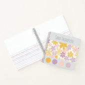 色パーソナライズされたガーリーボール付きフローラ ノートブック (内部)
