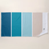 色パーソナライズされたサンプル名 ビーチタオル (正面)