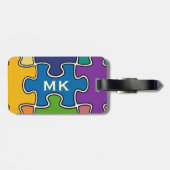 色パーソナライズされたパズル ラゲッジタグ (裏面横)