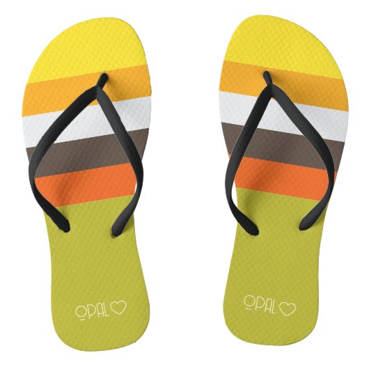 色パーソナライズされたモノグラムの帯 ビーチサンダル (ソール)