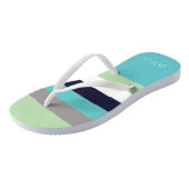 色パーソナライズされたモノグラムの帯 ビーチサンダル (アングル)