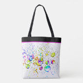 色パーソナライズされた付き泡と音楽トートバッグ トートバッグ (裏面)