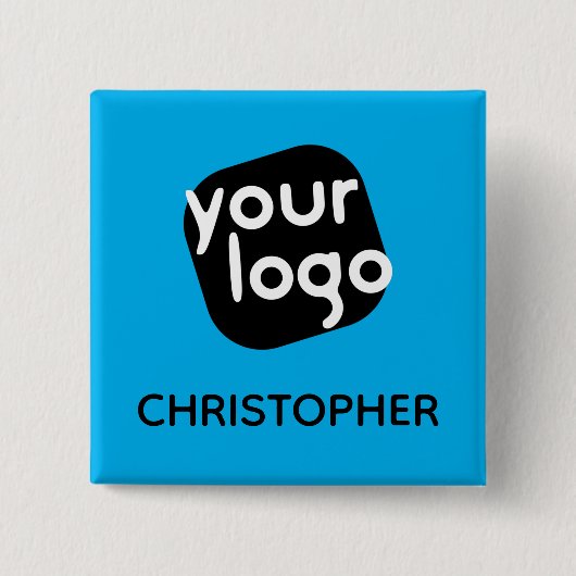 色パーソナライズされた付モダンけ従業員名とロゴ 缶バッジ (正面)