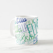 色パーソナライズされた名コーヒーマグ コーヒーマグカップ (正面左)