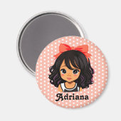 色パーソナライズされた小さな女の子 マグネット (正面/裏面)