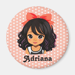 色パーソナライズされた小さな女の子 マグネット