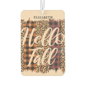 色パーソナライズされた数々ののHello秋 カーエアーフレッシュナー (裏面)