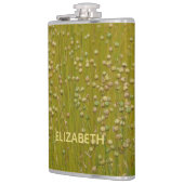 色パーソナライズされた数々の緑花模様 フラスク (左)