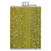 色パーソナライズされた数々の緑花模様 フラスク (裏面)