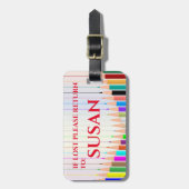 色パーソナライズされた鉛筆パーソナライズされた ラゲッジタグ (正面縦)