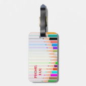 色パーソナライズされた鉛筆パーソナライズされた ラゲッジタグ (裏面縦)