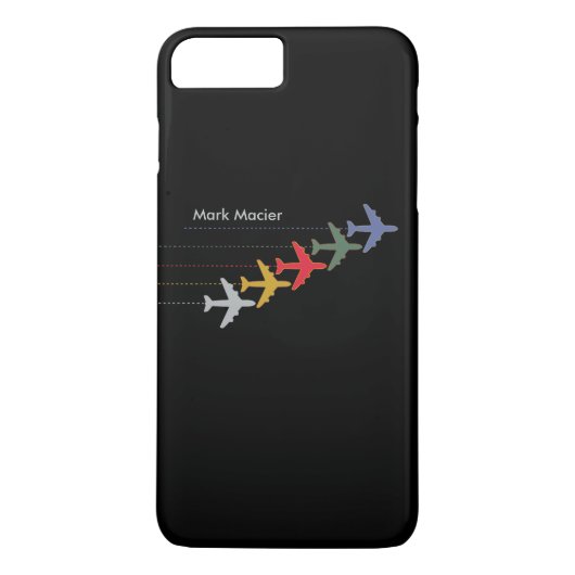 色パーソナライズされた飛行機 Case-Mate iPhoneケース (裏面)