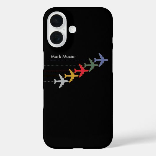 色パーソナライズされた飛行機 Case-Mate iPhoneケース (裏面)