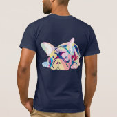 色フランスの変なブルドッグ Tシャツ (裏面)