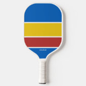 色ブはっきりしたロックストライプ文字名 ピックルボールラケット (裏面)