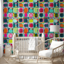 色ブロックの幾何学的パターカラフルン