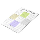 色ブロックエレガント食料品リスト ノートパッド (アングル)