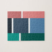 色ブロックモダンタイルのパターン ジグソーパズル (横)