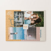 色ブロックモダンファミリのフォトコラージュパズル ジグソーパズル (横)