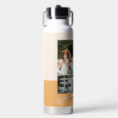 色ブロックモダンファミリ写真コラージュ ウォーターボトル (正面)