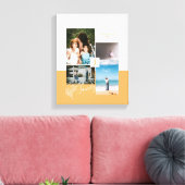 色ブロックモダンファミリ写真コラージュ キャンバスプリント (インサイチュ (リビング))