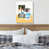 色ブロックモダンファミリ写真コラージュ キャンバスプリント (インサイチュ (寝室))