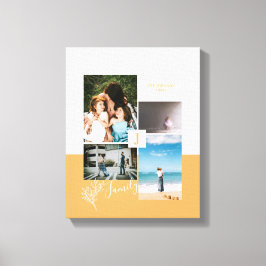 色ブロックモダンファミリ写真コラージュ キャンバスプリント