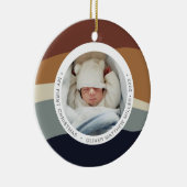 色ブロックモダンマイ初めてのクリスマスの色自然 セラミックオーナメント (右)