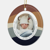 色ブロックモダンマイ初めてのクリスマスの色自然 セラミックオーナメント (左)