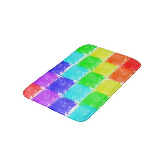色ブロックモダン抽象芸術パターン バスマット (アングル)