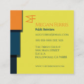 色ブロックモダン スクエア名刺 (裏面)