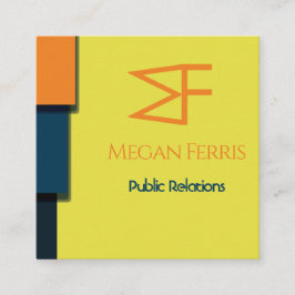 色ブロックモダン スクエア名刺