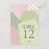 色ブロック結婚のテーブル番号春ID740 招待状 (裏面)