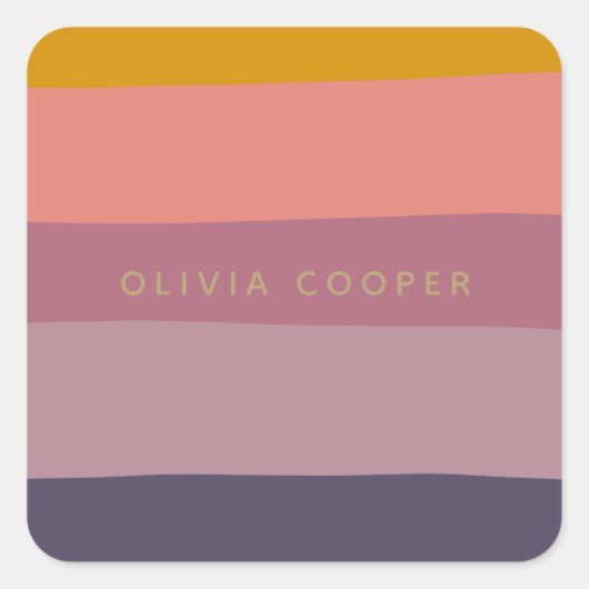 色ブロック自然シェイプ(紫パーソナライズされた) スクエアシール