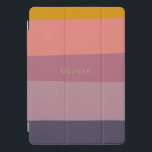 色ブロック自然シェイプ(紫パーソナライズされた) iPad PROカバー<br><div class="desc">マスタードシンプル、マウーブ、ダークのプリンオーガニックプルの美しい暖かいカラーパレットで色ブロック形状のカラフルグラフィックのデザインパーソナライズされた、あなたの選択の名前または単語。</div>