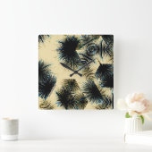 色ベージュの色合いで スクエア壁時計 (ホーム)