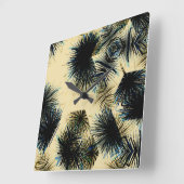 色ベージュの色合いで スクエア壁時計 (傾斜)