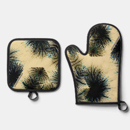 色ベージュの色合いで 鍋つかみ&鍋敷きセット