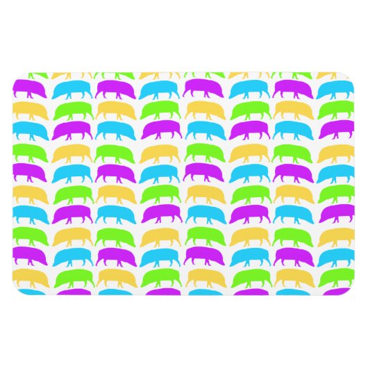 色ホグ数々のイエローグリーンパープルブループレミウ マグネット (横)