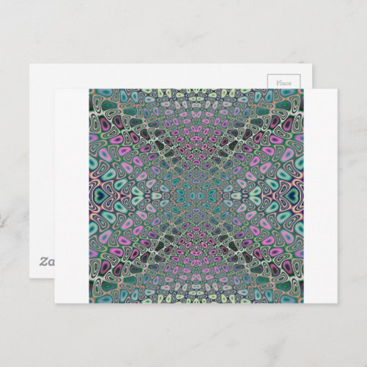 色ホロ数々のグラム蝶フラクタル抽象芸術 ポストカード (正面/裏面)