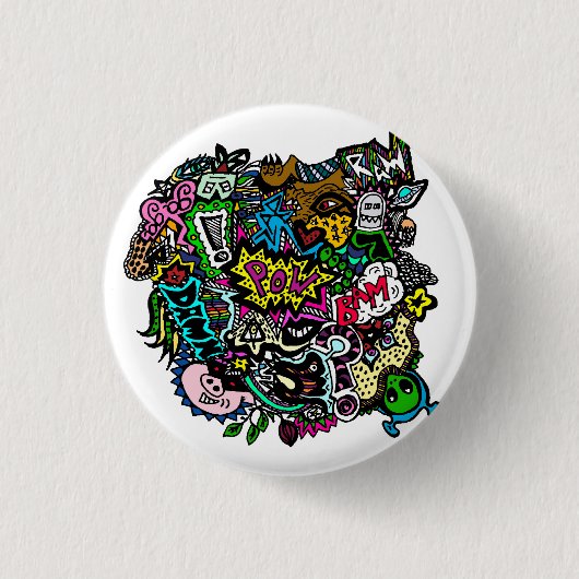 色ボタンのバッジの無秩序 缶バッジ (正面)