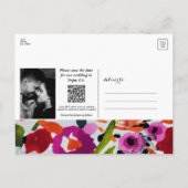 色ポップ・アートののはっきりしたインク水の色の日付を保存 案内ポストカード (裏面)