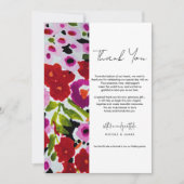 色ポップ・アートののはっきりしたインク色ありがとう 招待状 (正面)