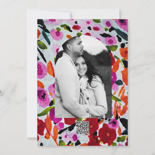 色ポップ・アートののはっきりしたインク色ありがとう 招待状 (裏面)