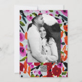 色ポップ・アートのはっきりしたのInky Water色の花結婚の 招待状 (裏面)