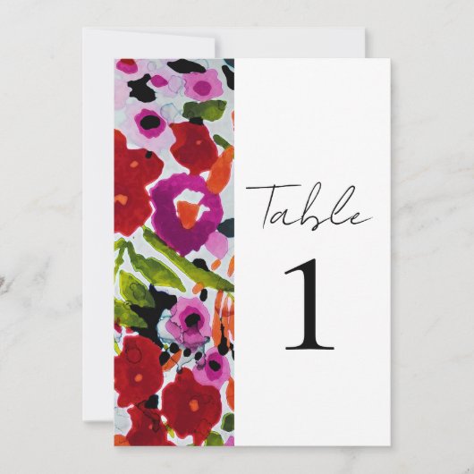 色ポップ・アートのはっきりしたのInky Water色の花結婚の 招待状 (正面)