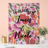 色ポップ・アートのはっきりしたインクの水の色の結婚徴候 アクリルサイン (ウェディング)