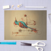 色ポップ・アートの付きお洒落鳥デコレーション 薄葉紙 (クラフト)