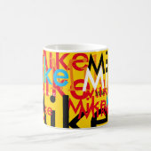 色ポップ・アートの名パタパーソナライズされたーン マグカップ (中央)