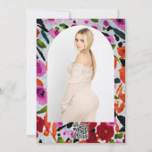 色ポップ・アートの水はっきりした色の花のブライダルシャワー 招待状 (裏面)